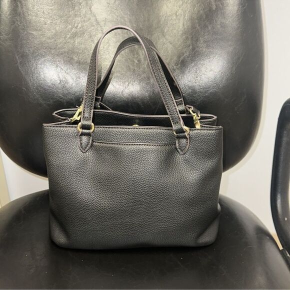 LC Black Pebbled Faux Leather Ingrid Mini Shopper Tote Crossbody Bag - Picture 2 of 16